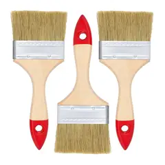 GENERICO - Set 3 Brocha Mango Madera 3 Pulgadas Para Pintura Pintar