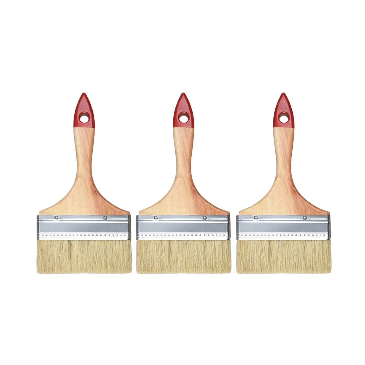 GENERICO - Set 3 Brocha Mango Madera 5 Pulgadas Para Pintura Pintar