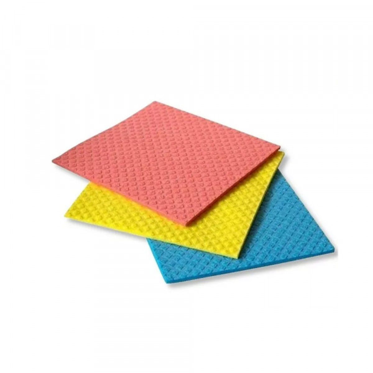 GENERICO - Paño Esponja Multiuso Limpiador 18x20cm Pack 3 Unds Colores