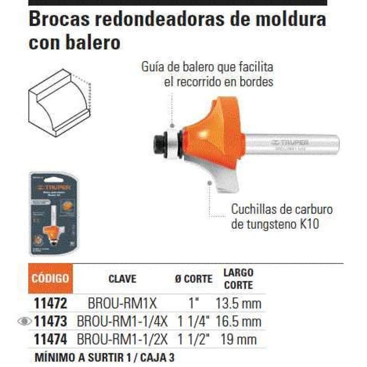 TRUPER - FRESA 11473 REDONDEADORA 1 14X2132 TRUPER