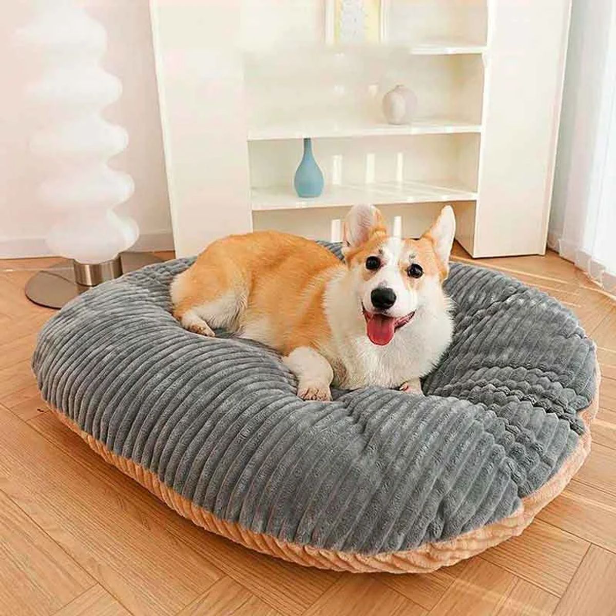 HOOPET - Cama Para Mascotas Desmontable Talla L Gris Liso