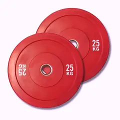 GENERICO - Par Discos Bumper 25 Kg Olímpicos Profesional