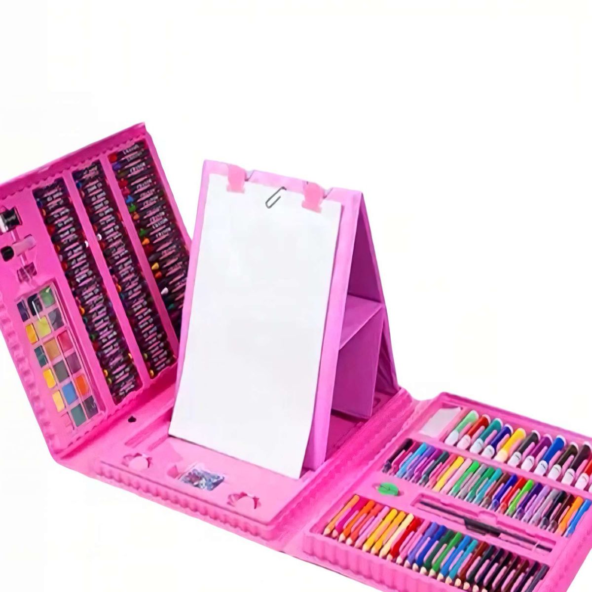 GENERICO - SET DE 208 LÁPICES CON CAJA COLOR ROSADO