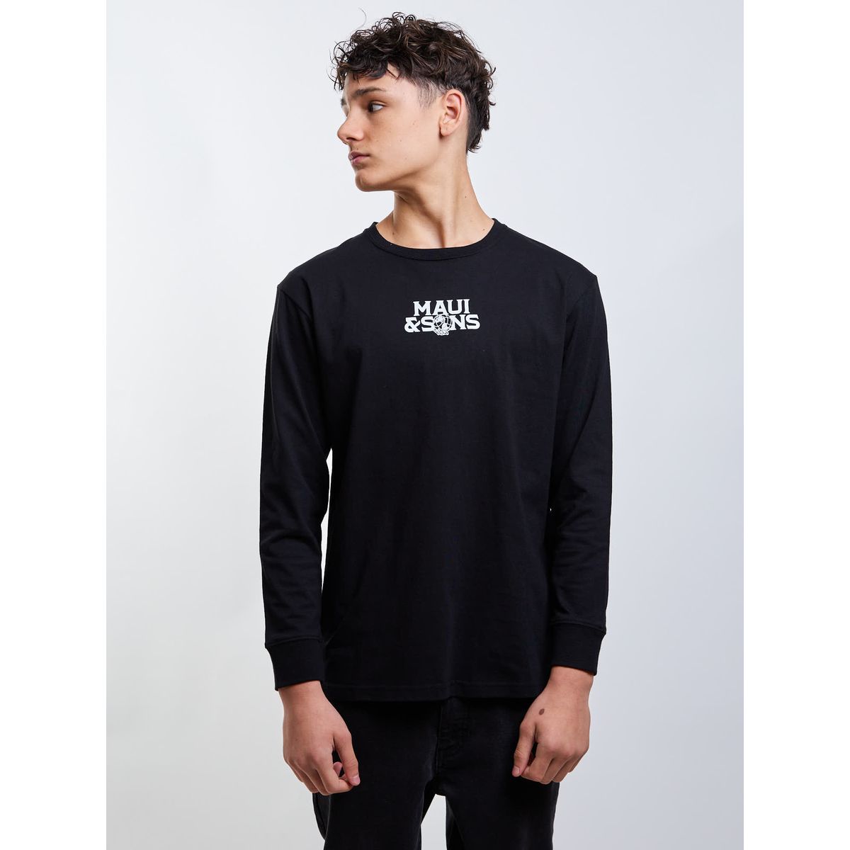 MAUI AND SONS - Polera ML Cruiser Negro Infantil Maui And Sons