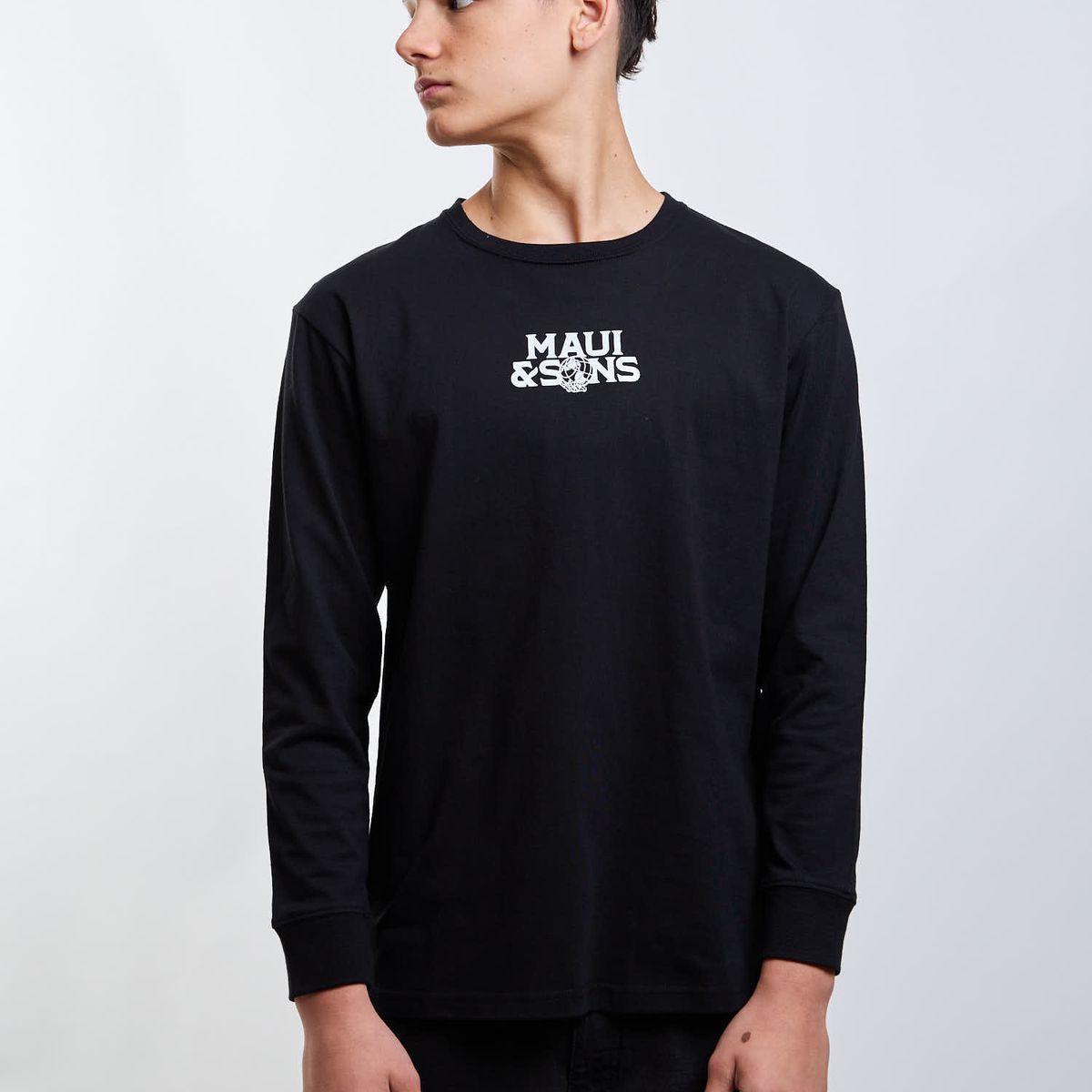 MAUI AND SONS - Polera ML Cruiser Negro Infantil Maui And Sons