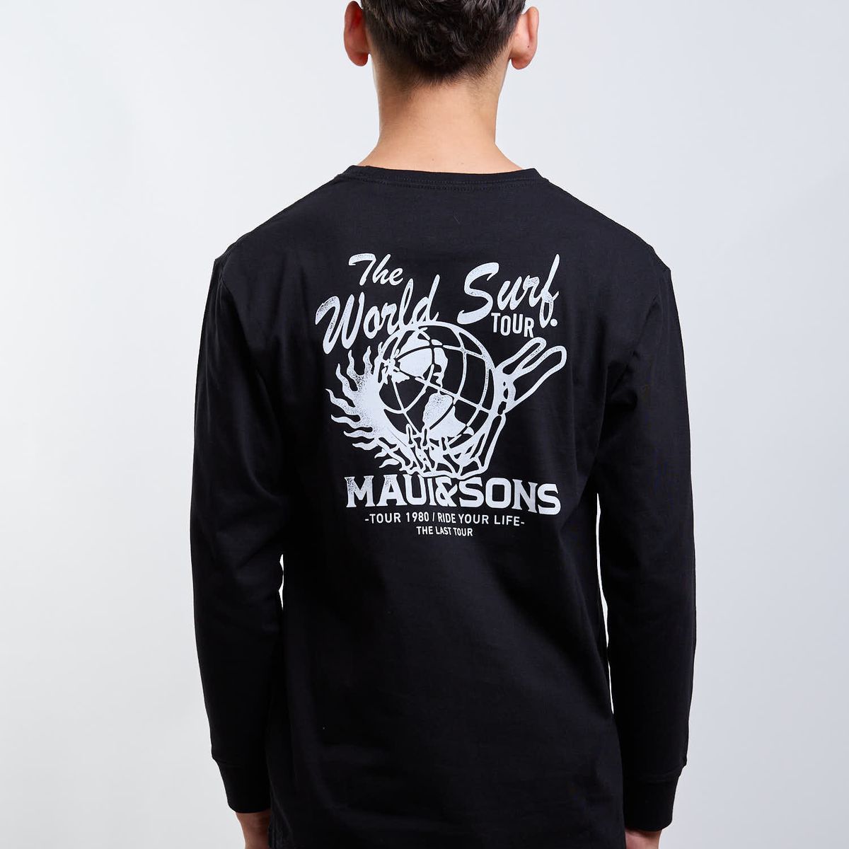 MAUI AND SONS - Polera ML Cruiser Negro Infantil Maui And Sons