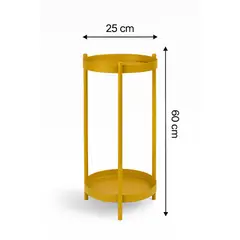 GENERICO - Mesita Porta Macetero Pedestal Dos Niveles
