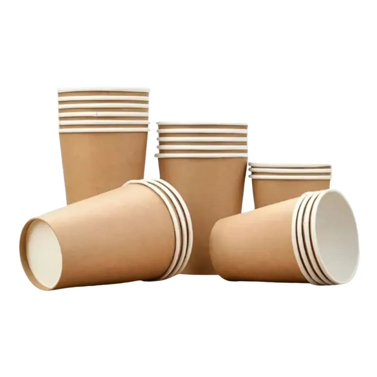 GENERICO - Vaso de Polipapel Kraft 8oz Café Pack x50 Unidades Vasos Desechables