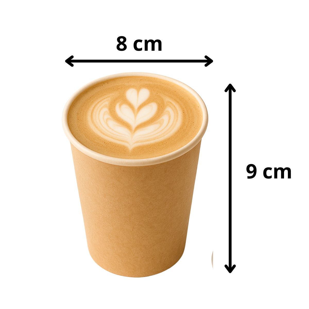 GENERICO - Vaso de Polipapel Kraft 8oz Café Pack x50 Unidades Vasos Desechables
