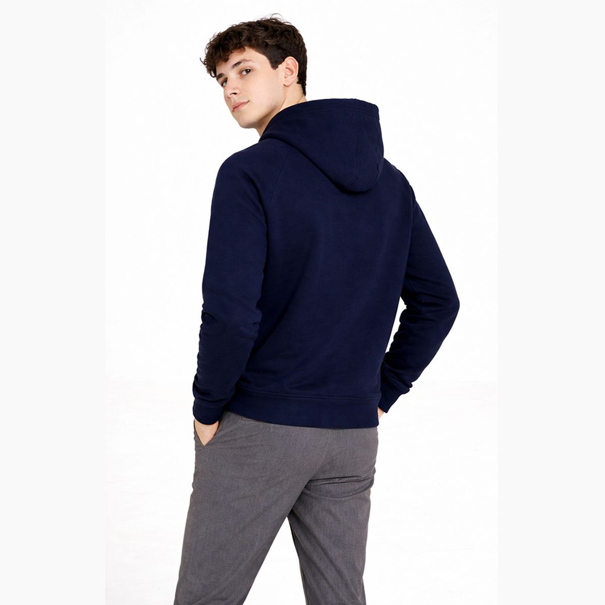 GANGSTER - Polerón Hoodie Fleece Base Azul Marino