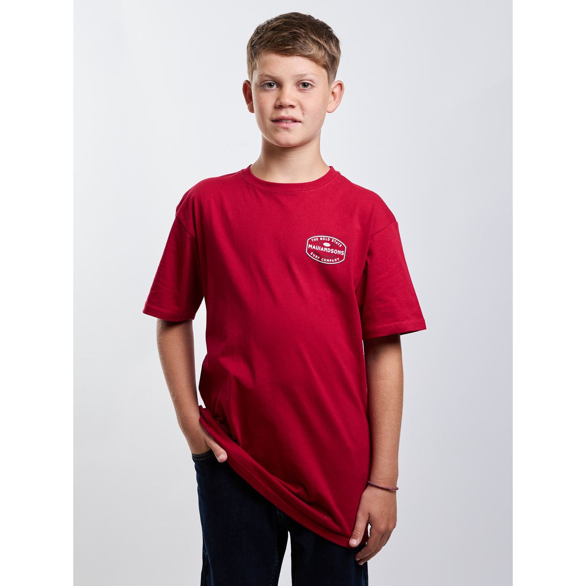MAUI AND SONS - Polera MC Gold State Rojo Infantil Maui And Sons