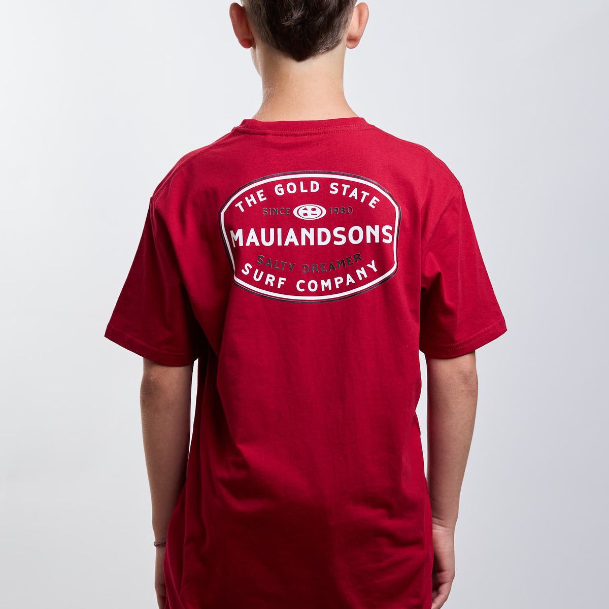 MAUI AND SONS - Polera MC Gold State Rojo Infantil Maui And Sons