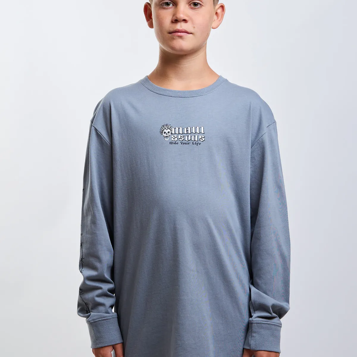 MAUI AND SONS - Polera ML Horizon Gris Infantil Maui And Sons