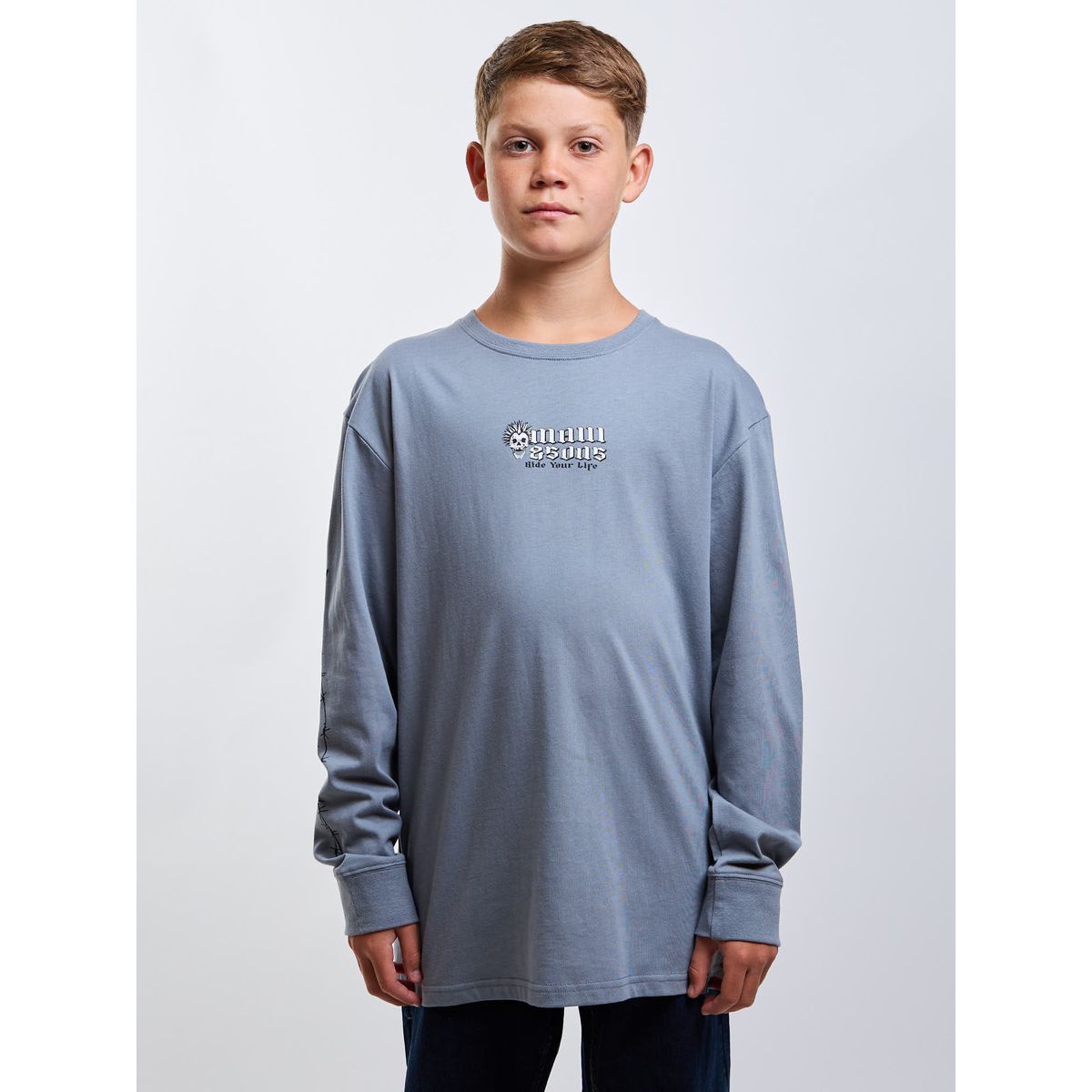 MAUI AND SONS - Polera ML Horizon Gris Infantil Maui And Sons