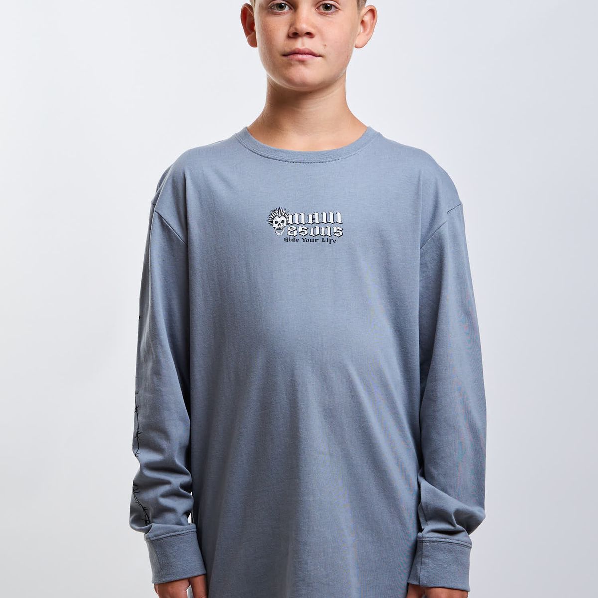 MAUI AND SONS - Polera ML Horizon Gris Infantil Maui And Sons