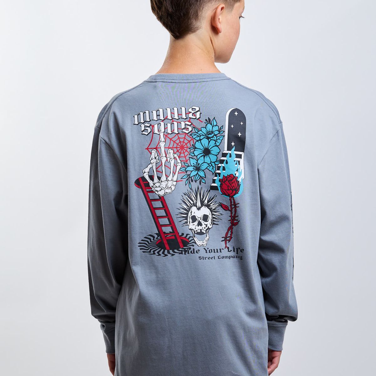 MAUI AND SONS - Polera ML Horizon Gris Infantil Maui And Sons