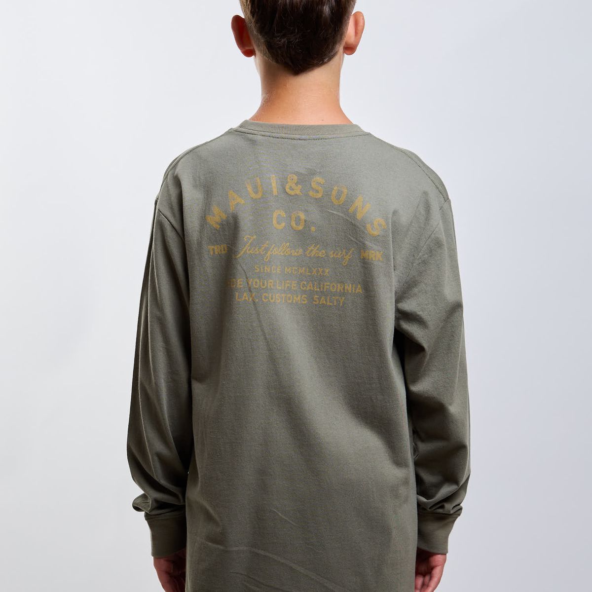 MAUI AND SONS - Polera ML Mateo Verde Infantil Maui And Sons