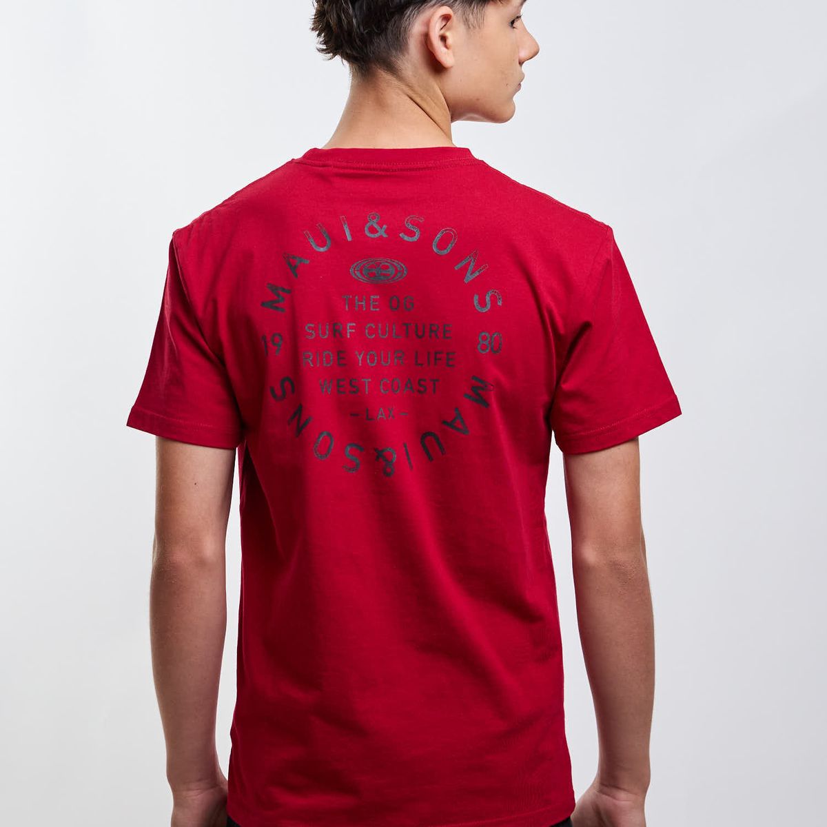MAUI AND SONS - Polera MC Ride You Life Rojo Infantil Maui And Sons