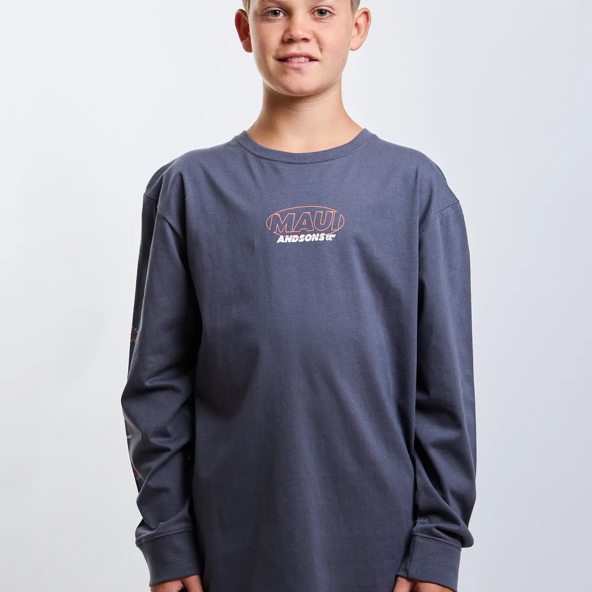 MAUI AND SONS - Polera ML Venture Gris Infantil Maui And Sons
