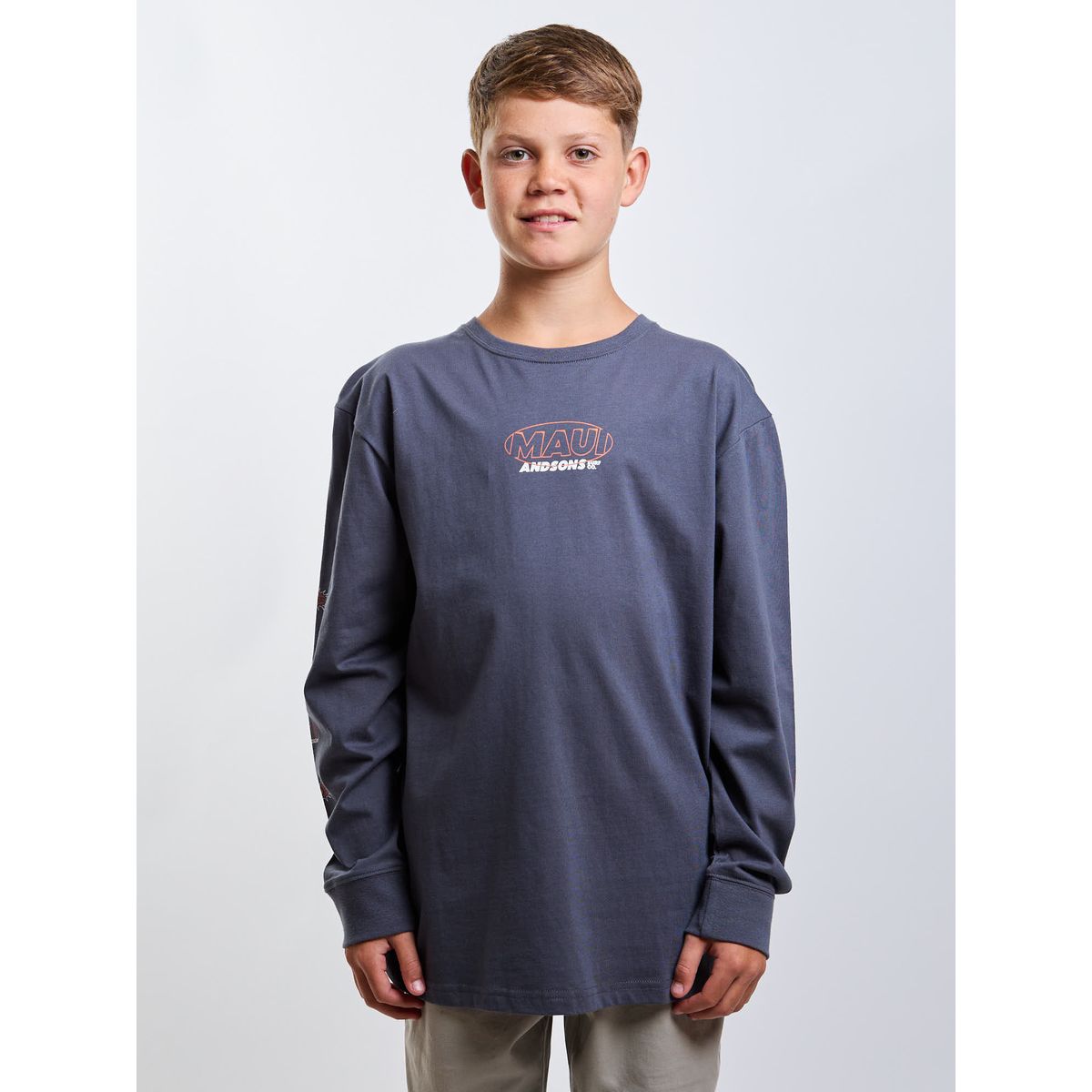 MAUI AND SONS - Polera ML Venture Gris Infantil Maui And Sons