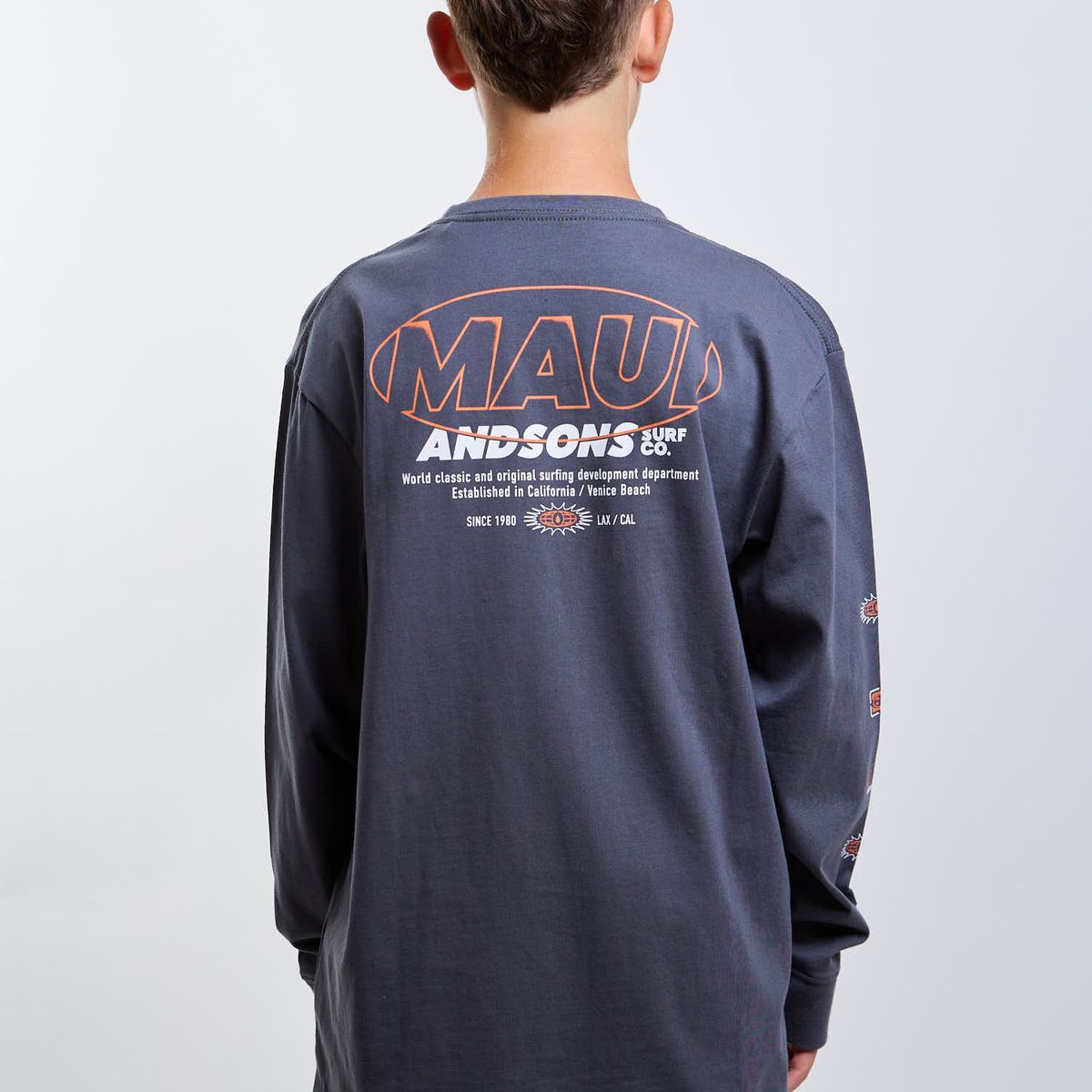 MAUI AND SONS - Polera ML Venture Gris Infantil Maui And Sons
