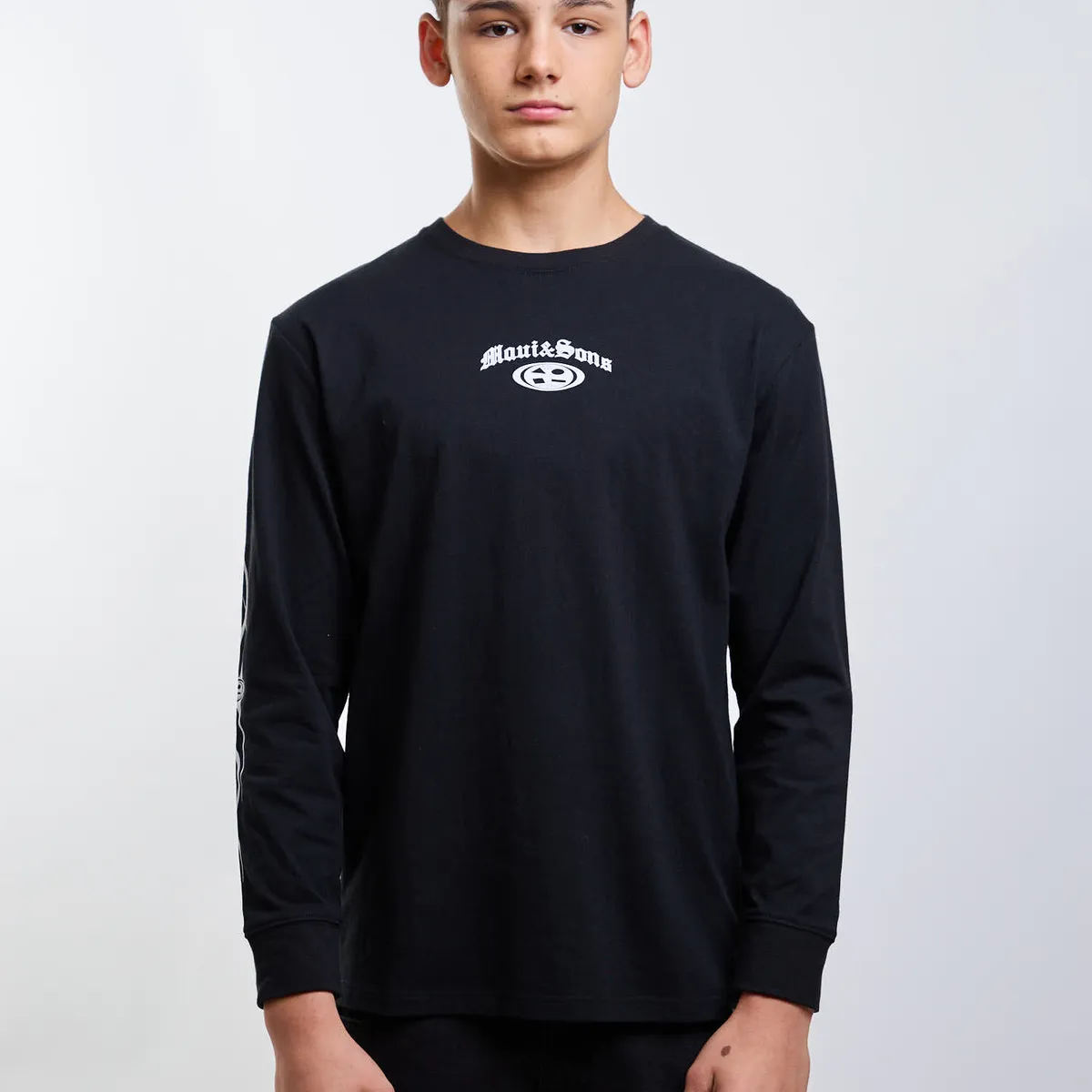 MAUI AND SONS - Polera ML Vintage Print Negro Infantil Maui And Sons