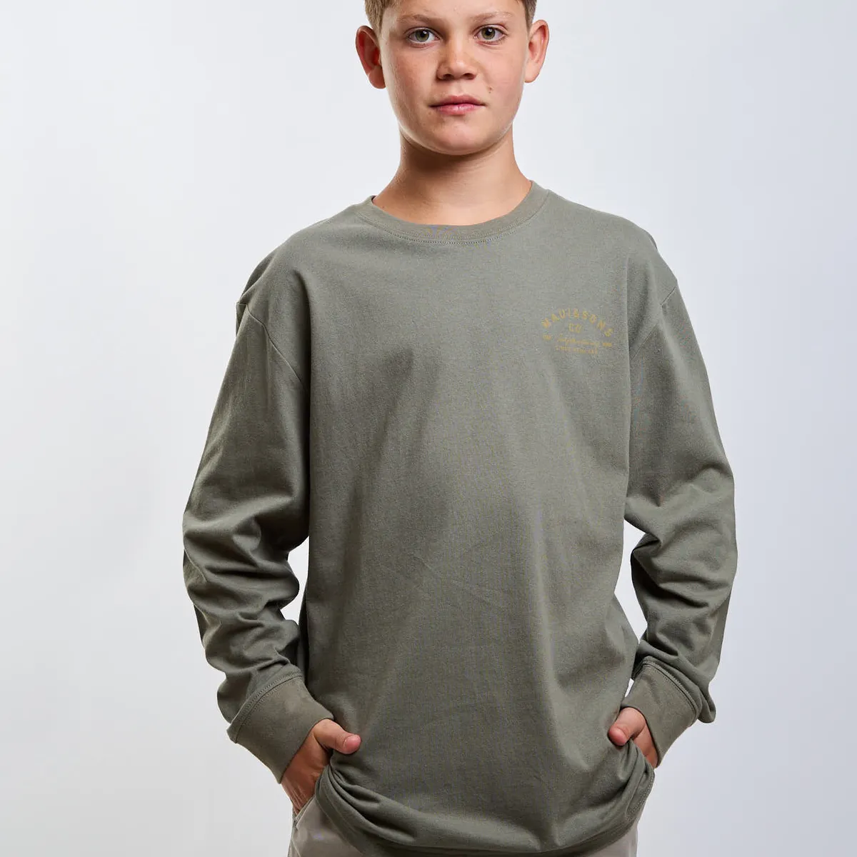 MAUI AND SONS - Polera ML Mateo Verde Infantil Maui And Sons