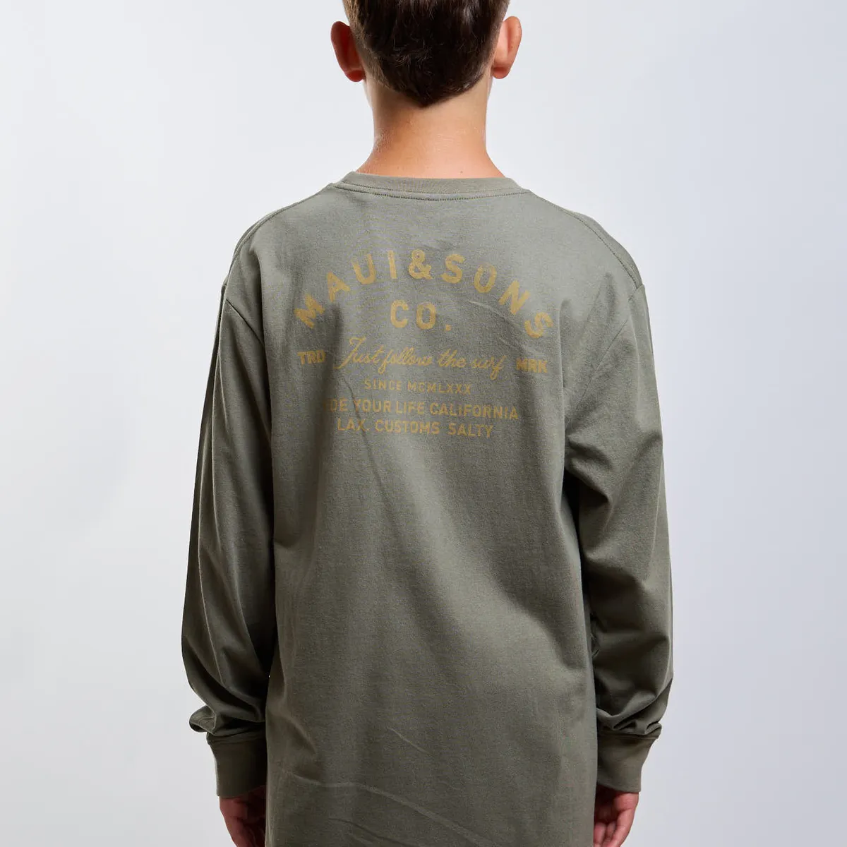 MAUI AND SONS - Polera ML Mateo Verde Infantil Maui And Sons