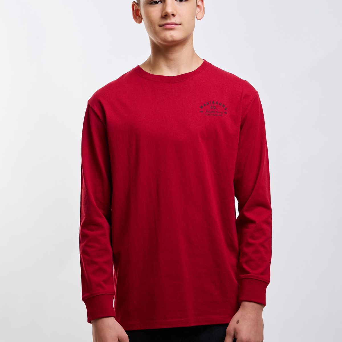 MAUI AND SONS - Polera ML Mateo Rojo Infantil Maui And Sons