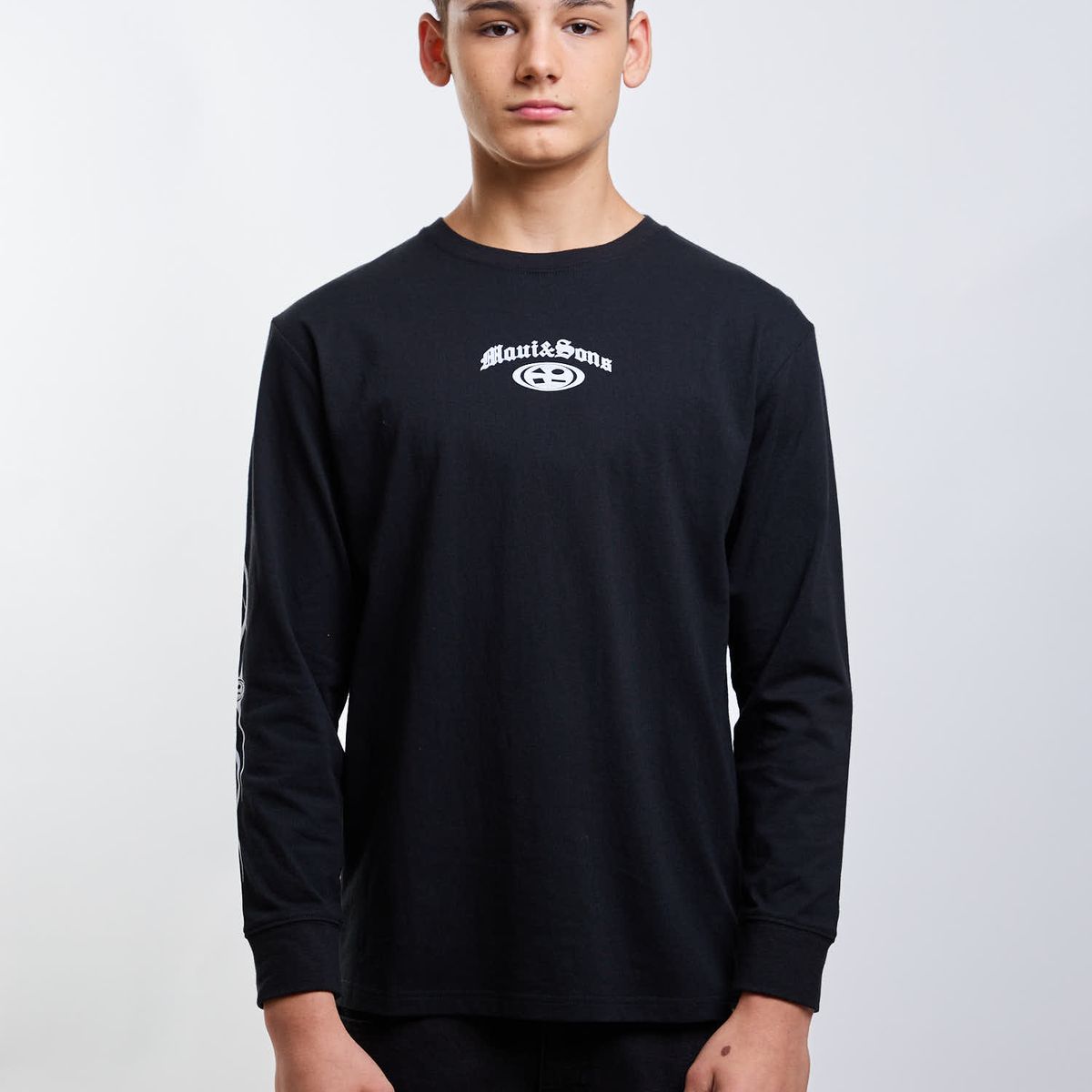 MAUI AND SONS - Polera ML Vintage Print Negro Infantil Maui And Sons