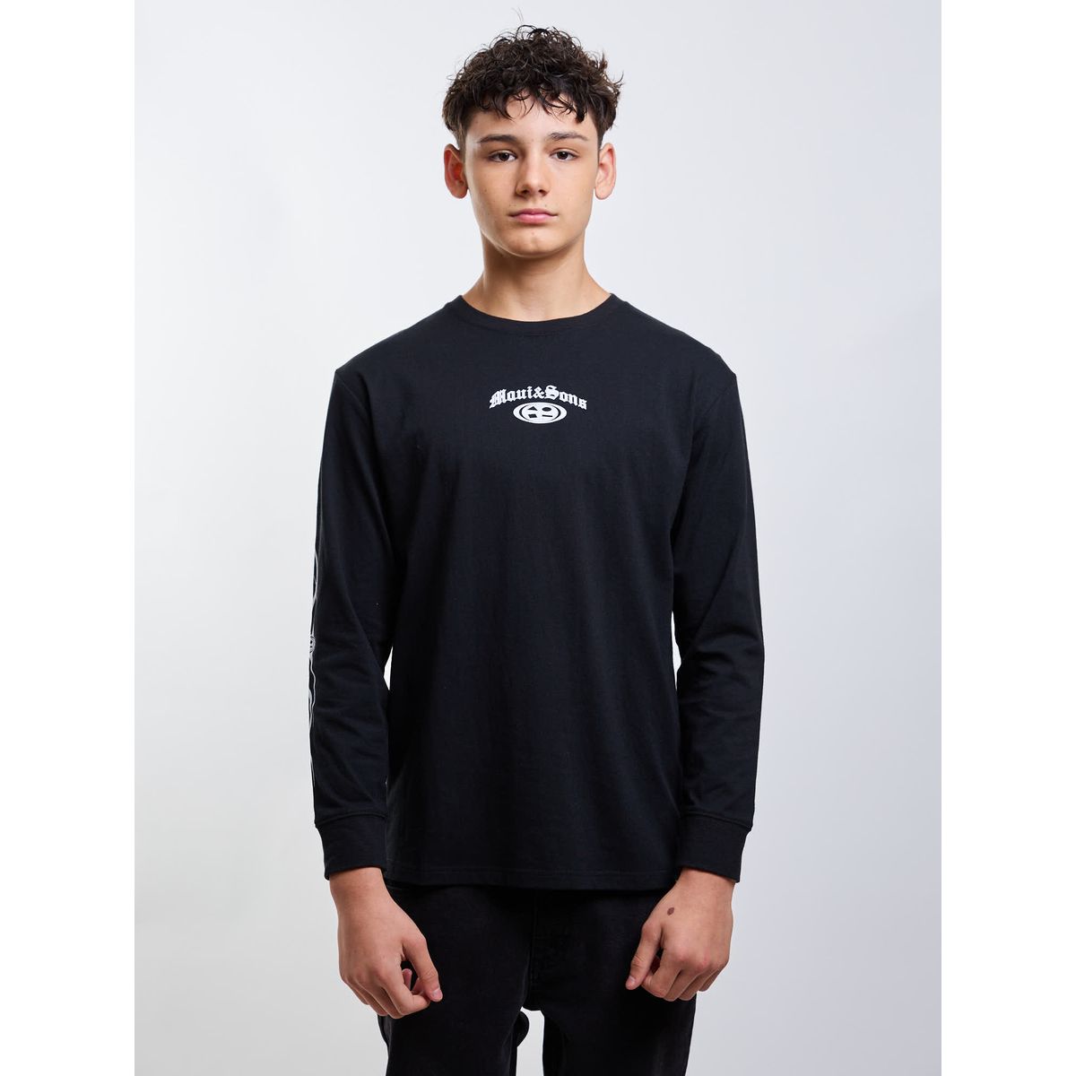 MAUI AND SONS - Polera ML Vintage Print Negro Infantil Maui And Sons