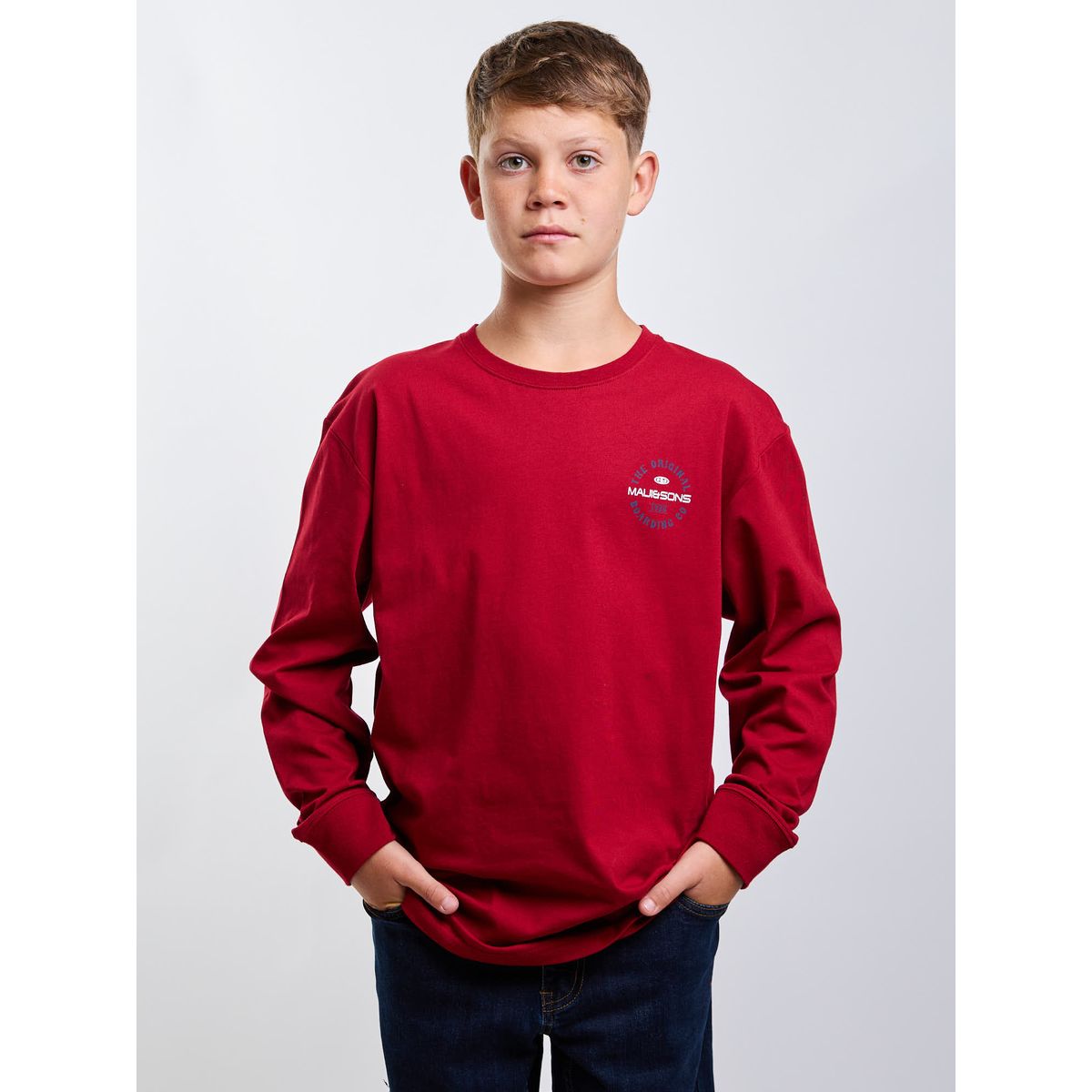 MAUI AND SONS - Polera ML Riptide Rojo Infantil Maui And Sons