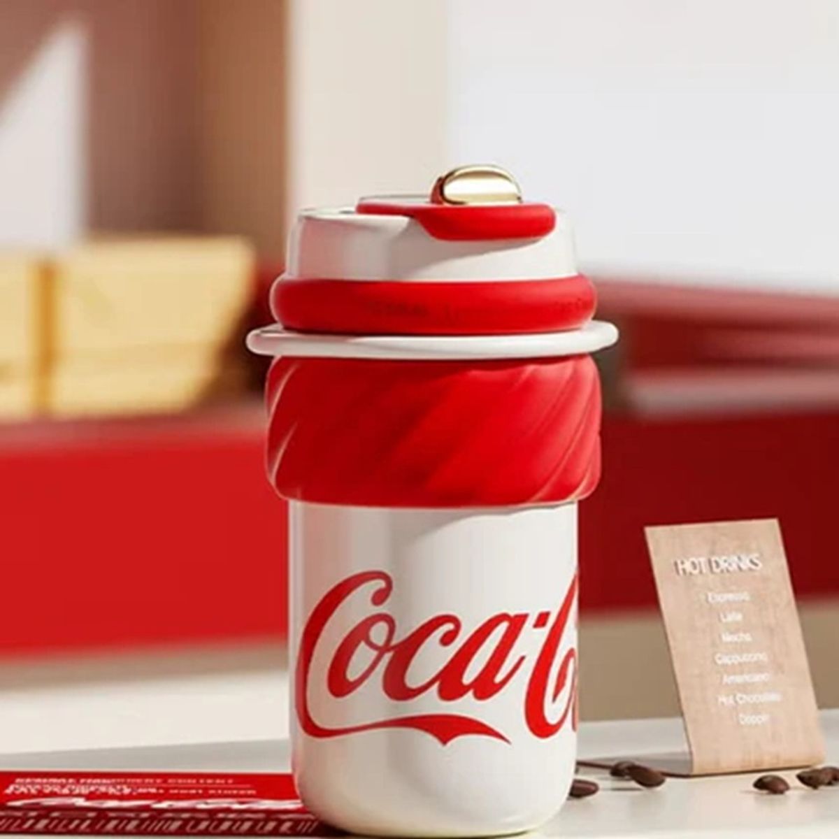 COCA COLA - COCA COLA GERM Termo Ice Cream Termo Clásico Oficial 500ml Frío O Caliente Vaso Térmico Rojo