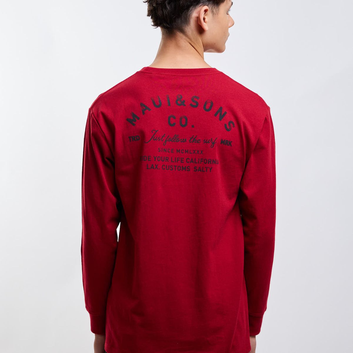 MAUI AND SONS - Polera ML Mateo Rojo Infantil Maui And Sons