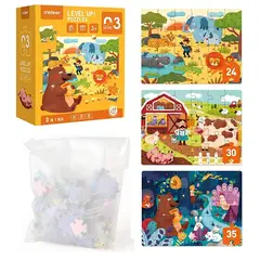 MIDEER - Level Up Puzzles Nivel 3 Habitats Naturales 3 Puzzles