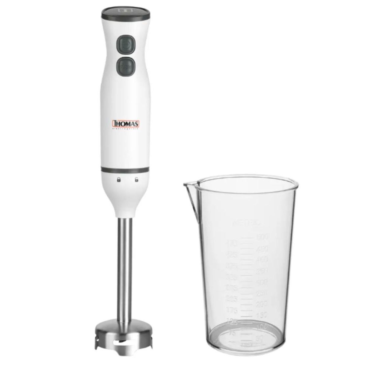 THOMAS - Minipimer Eléctrico Acero Thomas TH-8706 con Vaso Medidor