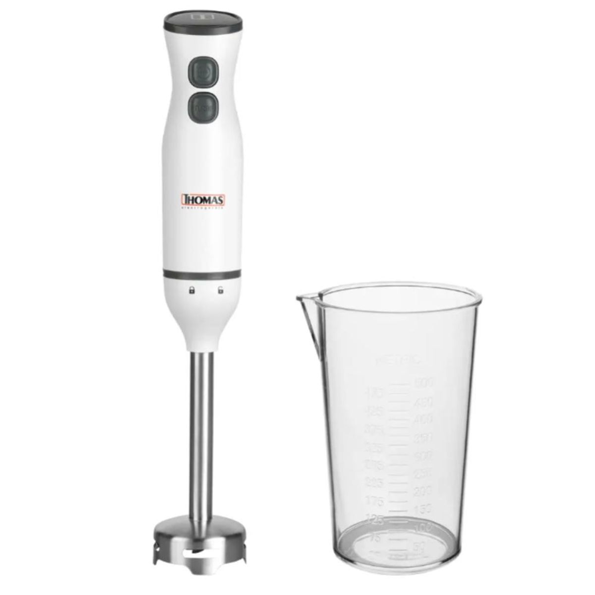 THOMAS - Minipimer Eléctrico Acero Thomas TH-8706 con Vaso Medidor