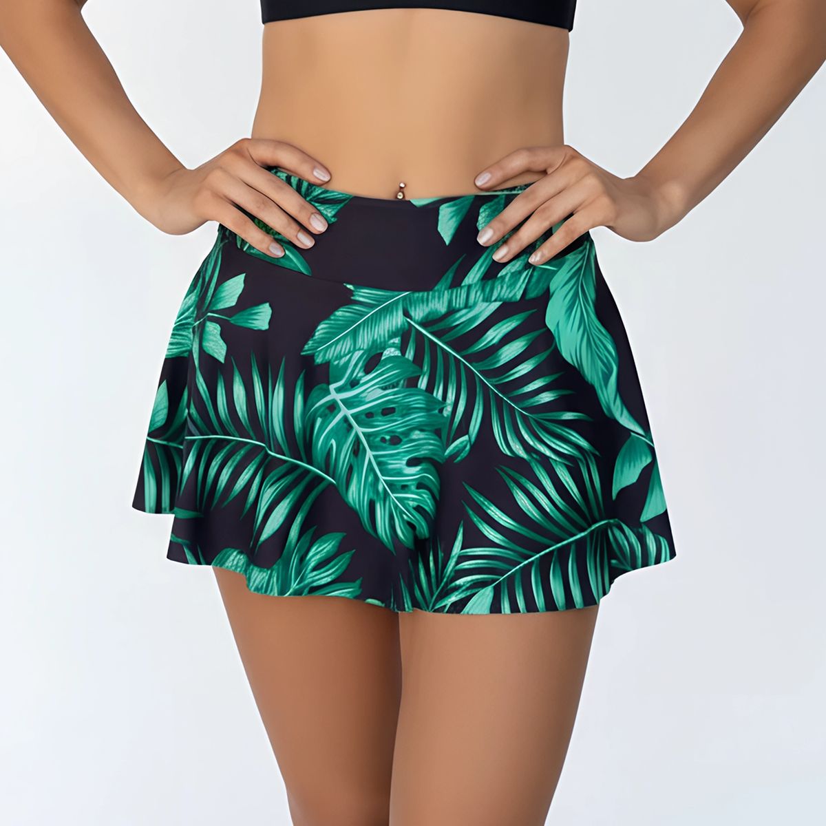 HIPSY SWIMWEAR - Falda de Baño Estampada Tropical Colores