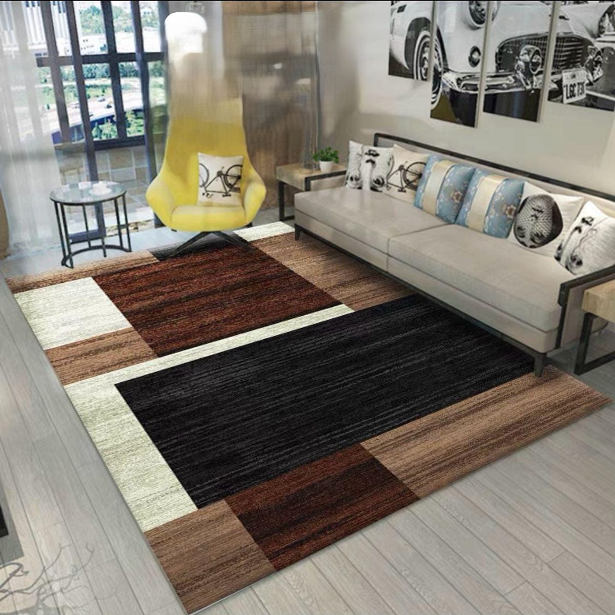 GENERICO - ALFOMBRA PARA LIVING ANTIDESLIZANTE CON DISEÑOS TRIDIMENCIONALES
