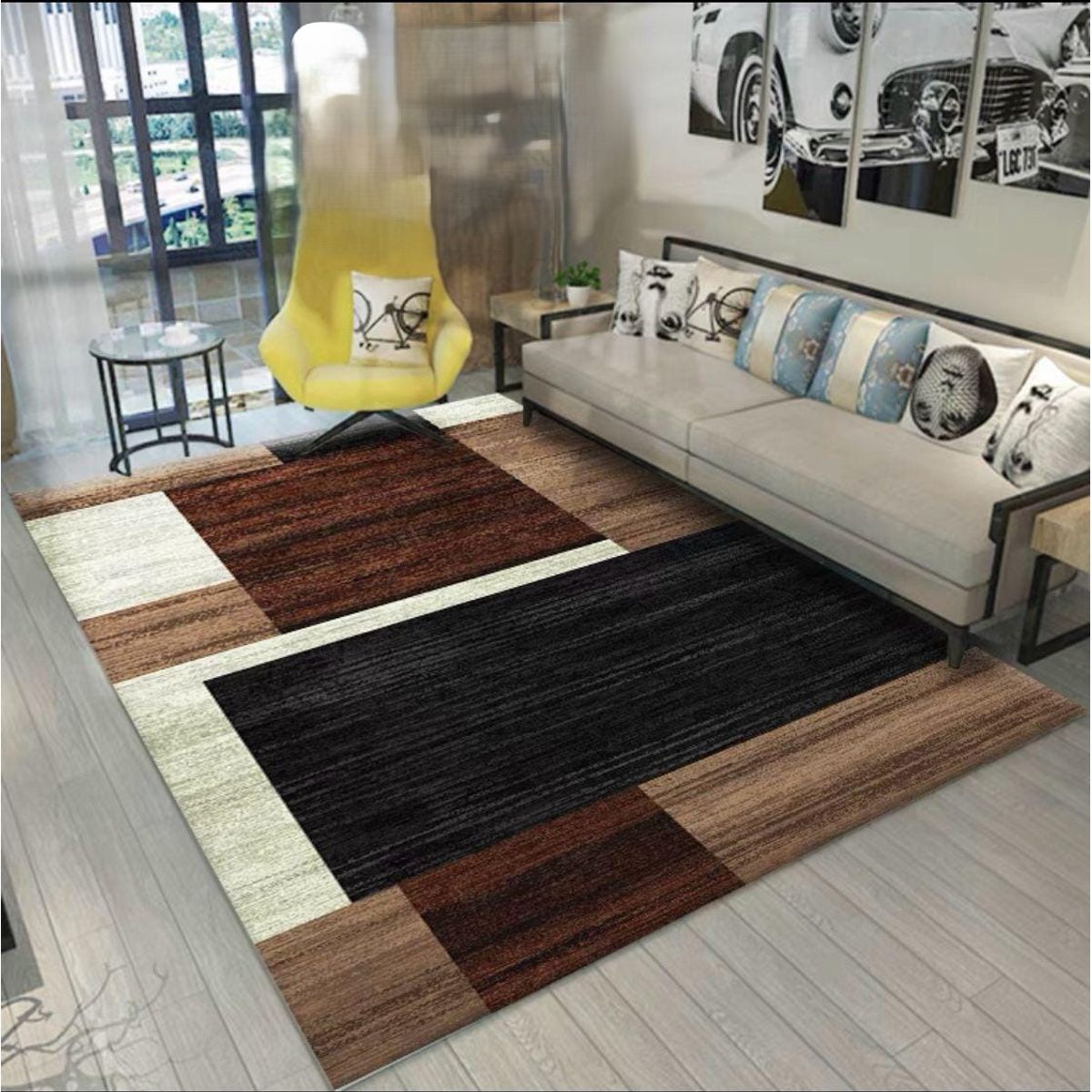 GENERICO - ALFOMBRA PARA LIVING ANTIDESLIZANTE CON DISEÑOS TRIDIMENCIONALES