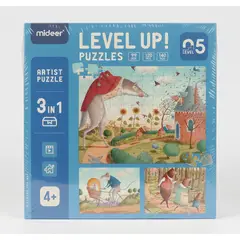 MIDEER - Level Up Puzzles Nivel 5 Vehículos, 3 Puzzles