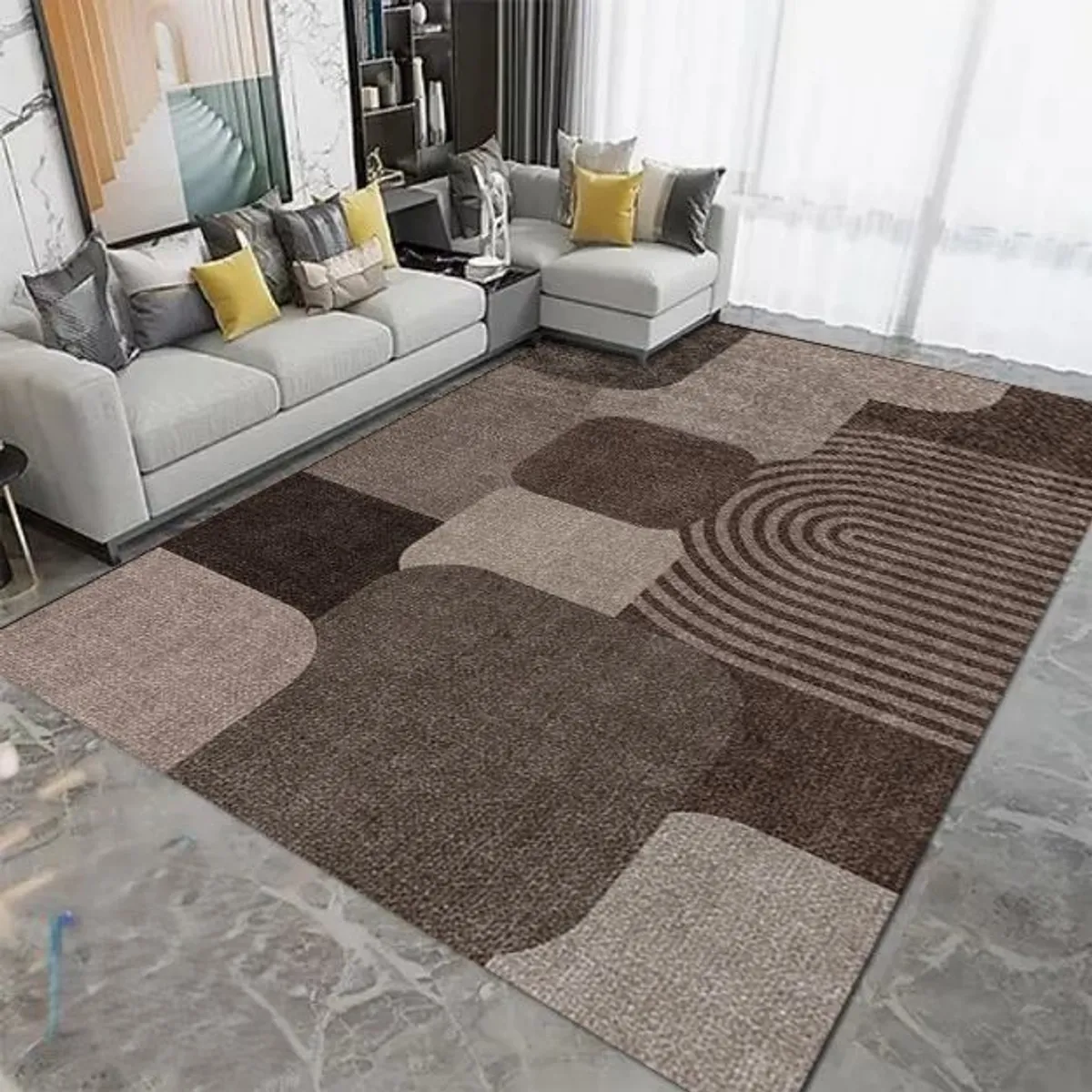 GENERICO - ALFOMBRA PARA LIVING ANTIDESLIZANTE CON DISEÑOS TRIDIMENCIONALES