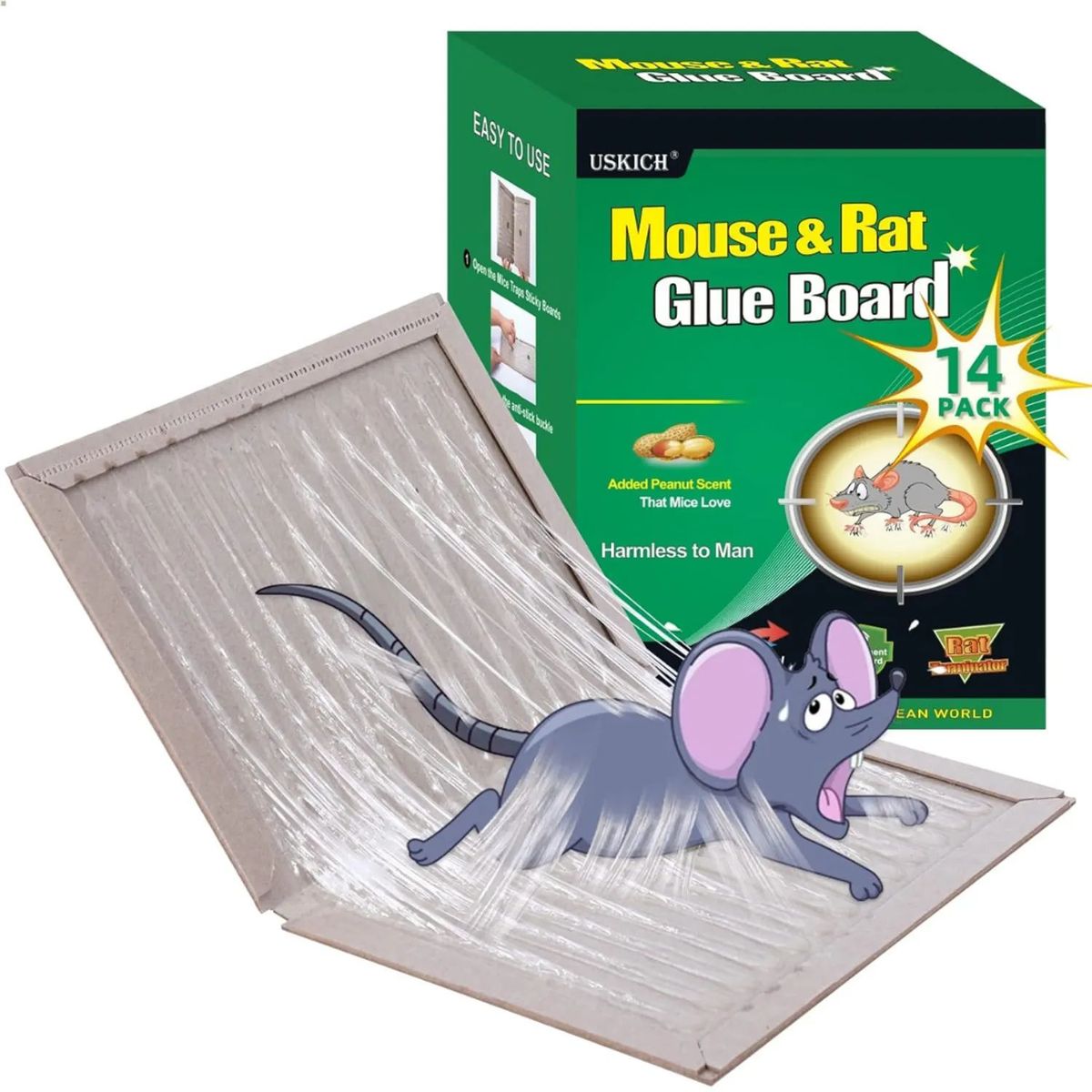 Pack 14 Trampas Adhesivas para Ratón – Control Eficaz y Seguro de Plagas, marca GENERICO - Foto Principal