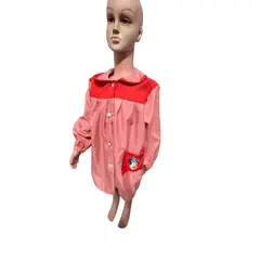 GENERICO - DELANTAL DE PARVULO PARA NIÑAS TALLA 8 ROJO