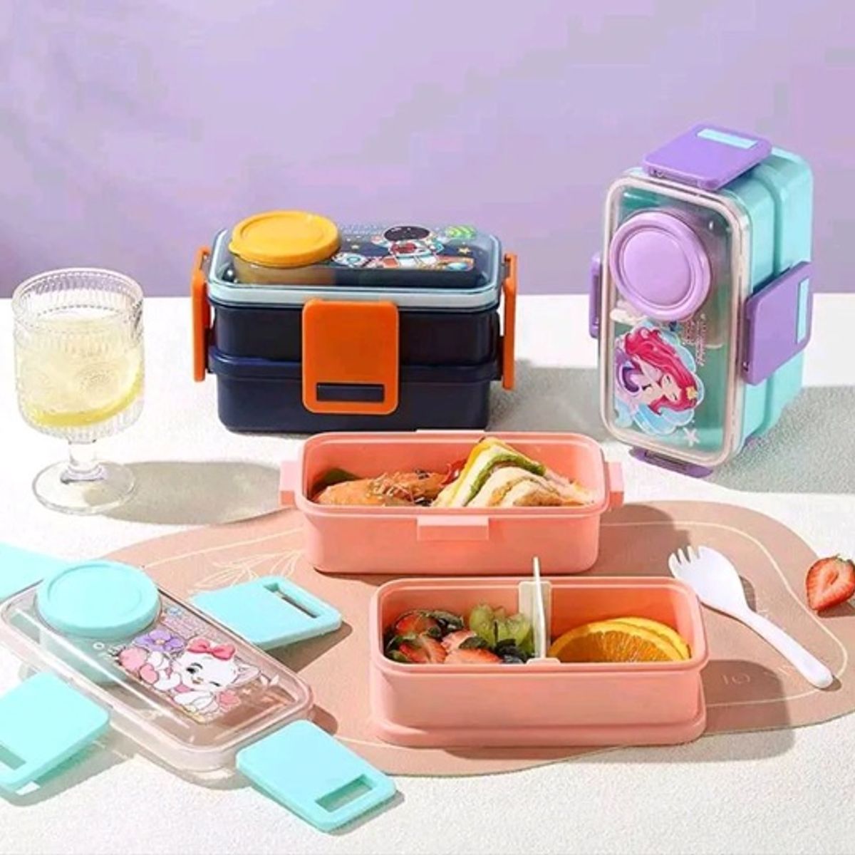 GENERICO - TAPPER CONTENEDOR DE ALIMENTOS ESCOLAR INFANTIL SIRENA