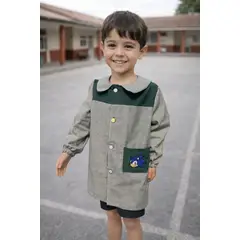 GENERICO - DELANTAL DE PARVULO PARA NIÑOS TALLA 6 VERDE