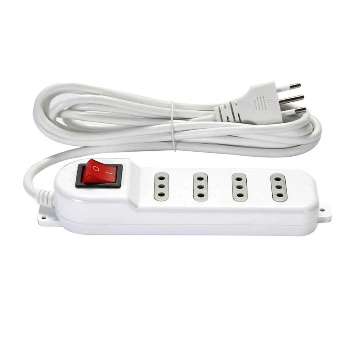 MACROTEL - Alargador Eléctrico 4 Posiciones con Interruptor 3 Metros Blanco