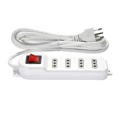 MACROTEL - Alargador Eléctrico 4 Posiciones con Interruptor 3 Metros Blanco