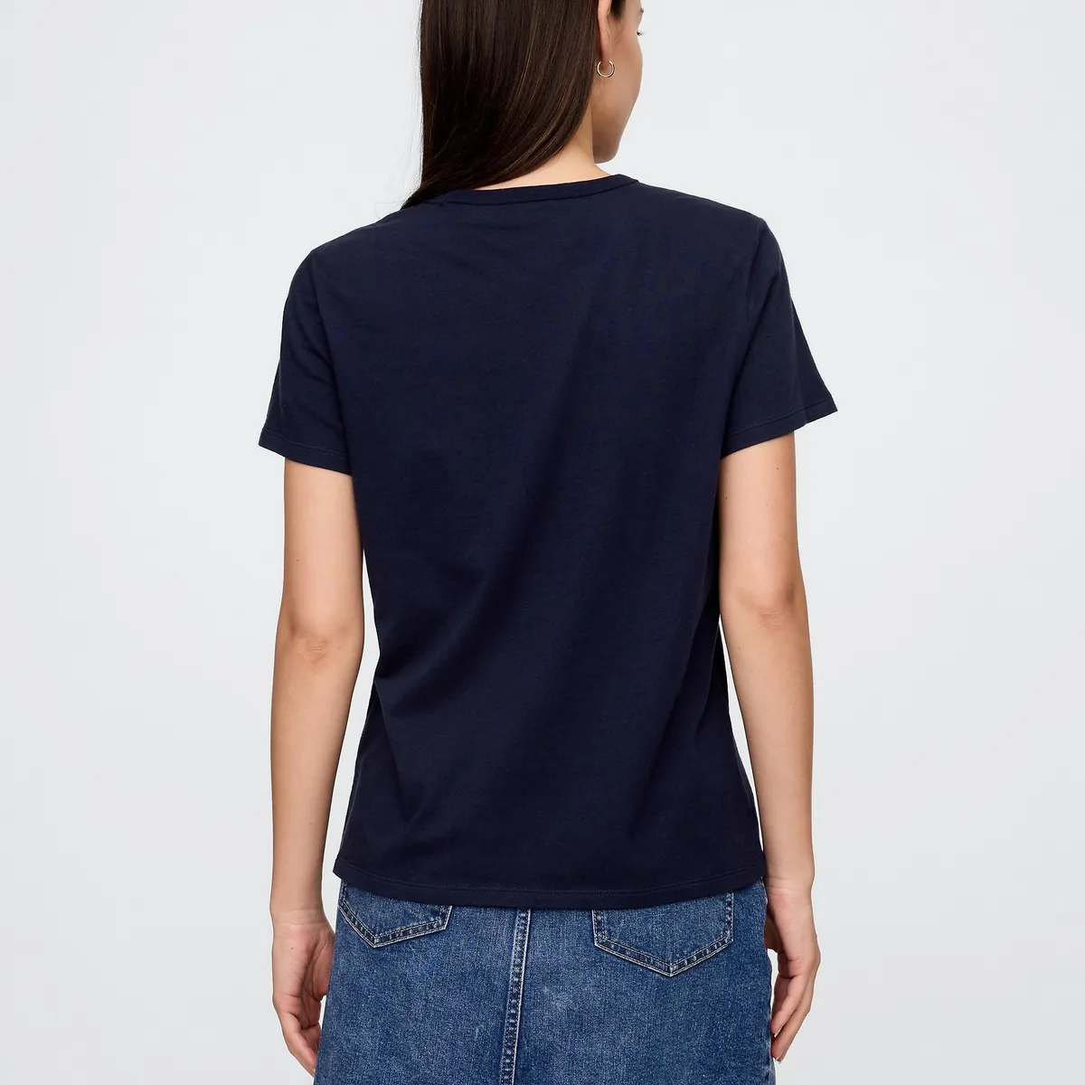 GAP - Polera Mujer Casuales Manga Corta Azul Gap