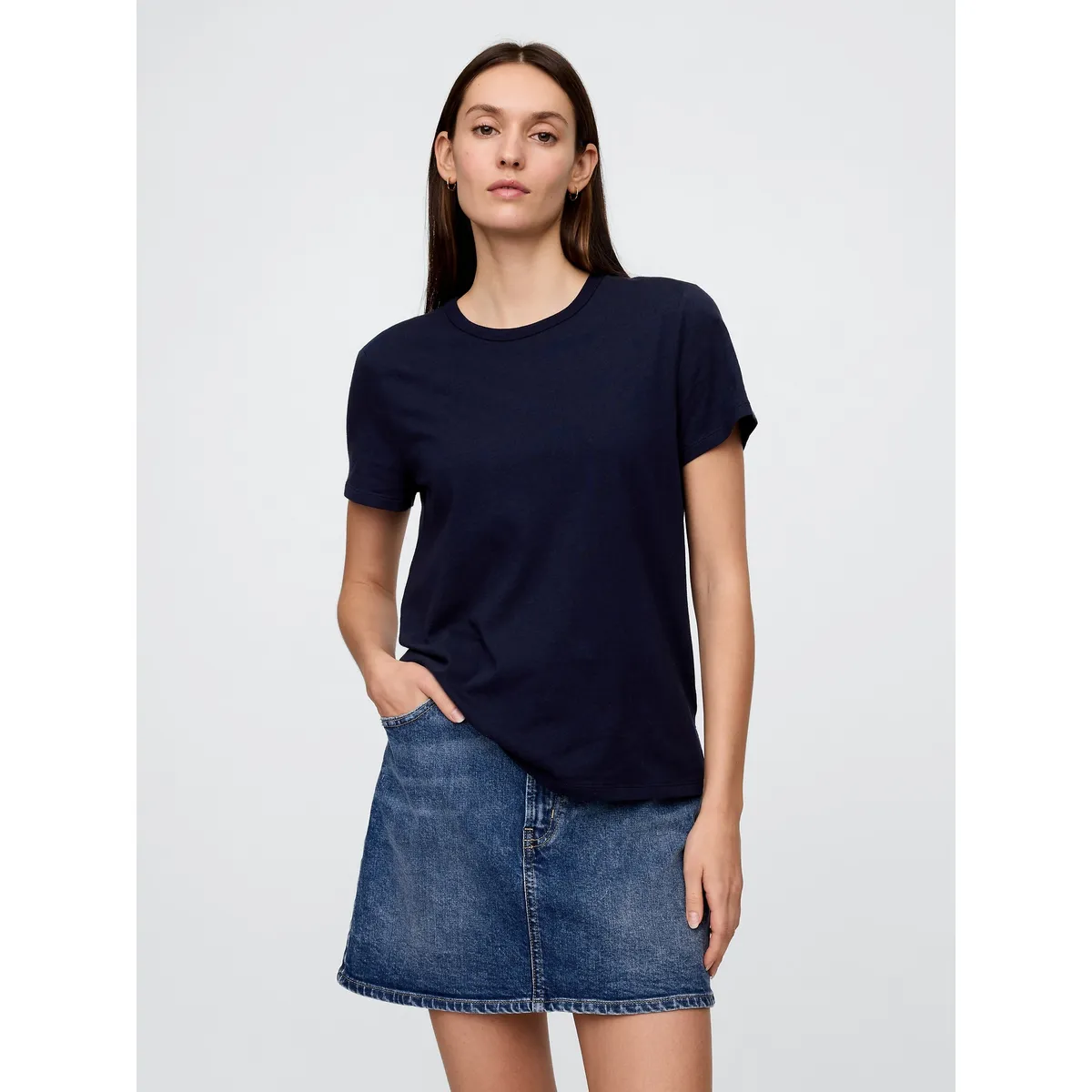 GAP - Polera Mujer Casuales Manga Corta Azul Gap